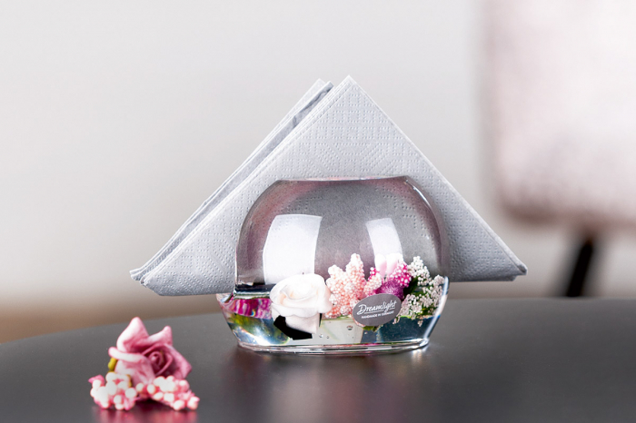Dreamlight, Suport șervețel, Tivoli, Little Rose, trandafir, Sticlă, trandafir, PU 4, H. 7 cm, D. 10 cm [4]
