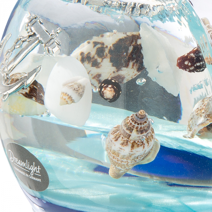Dreamlight, Suport șervețel, Tivoli, Ocean, Motiv scoici, Sticlă, albastru, PU 4, H. 7 cm, D. 10 cm [3]