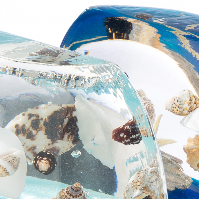 Dreamlight, Suport șervețel, Tivoli, Ocean, Motiv scoici, Sticlă, albastru, PU 4, H. 7 cm, D. 10 cm [2]