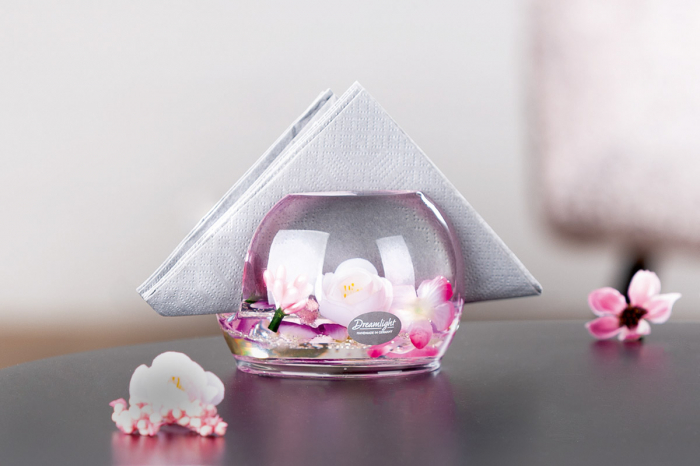 Dreamlight, Suport șervețel, Tivoli, Pink Love, trandafir, Sticlă, trandafir, PU 4, H. 7 cm, D. 10 cm [4]