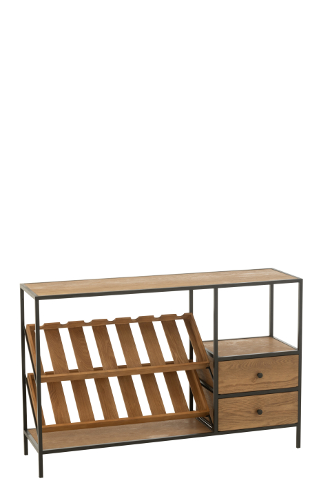 Dulap bar furnir, natur/negru, S [2]