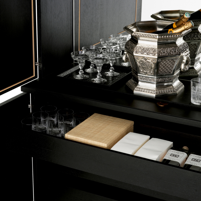 Dulap bar, Kellam finisaj negru, Dims: W. 153 | D. 46 | H. 250  (CM) [5]