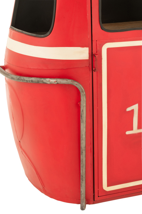 Dulap bar, metal/lemn de mango, rosu/alb [5]