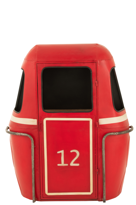 Dulap bar, metal/lemn de mango, rosu/alb [2]