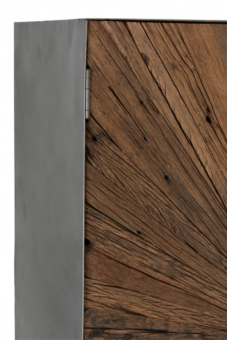 Dulap bar Shanil, Lemn/Metal, Maro/Negru, 90x40x160 cm [8]