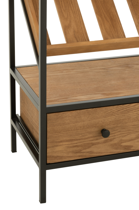 Dulap de bar furnir, natur/negru, M [5]