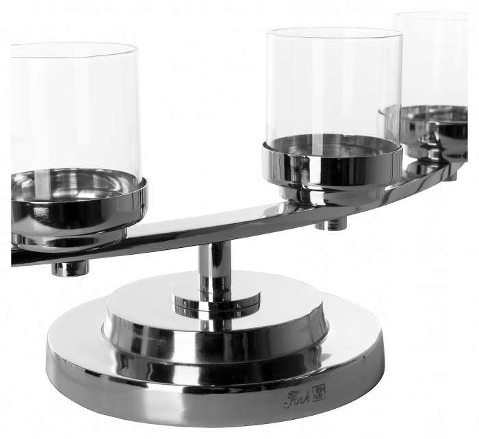 DUNJA, Suport lumânare pentru tea lights, inclusiv Pahare, nichel, 62x24x17,5 cm [3]