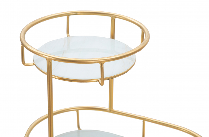 Etajera 2 Levels - A -, Fier/Sticla, Multicolor, 27x36x22.5 cm [3]