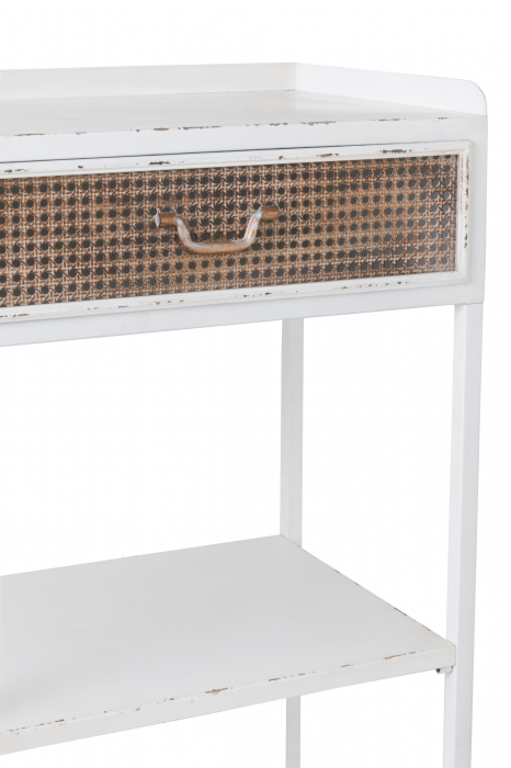 Etajera cu 1 sertar Drawer, Metal, Alb, 54x38x140 cm [7]