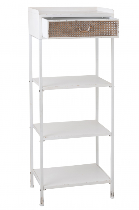 Etajera cu 1 sertar Drawer, Metal, Alb, 54x38x140 cm [9]