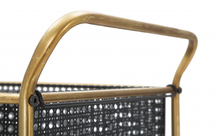 Etajera cu roti Fashion, Fier, Negru/Auriu, 81x56x37 cm [3]