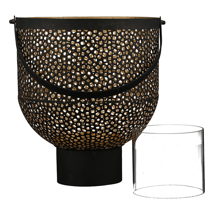Felinar Buco, fier, negru/ auriu, 37x28 cm [2]