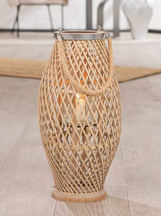 Felinar, Con, Bambus, culori naturale, PU 2, H 48 cm, D 23 cm [4]