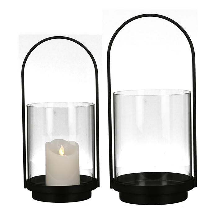 Felinar LANTERN metal/sticla, negru , 35x16,5x15,5 cm [3]