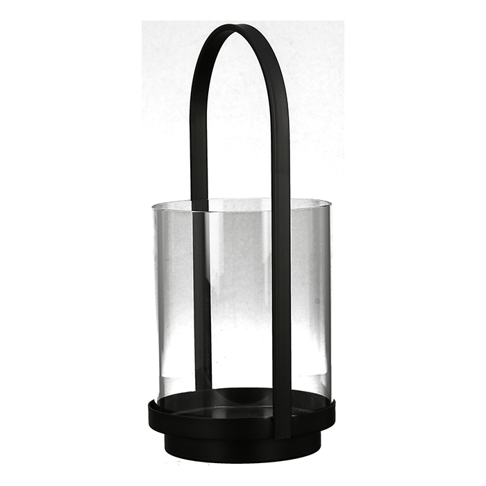 Felinar LANTERN metal/sticla, negru, 45x19x18,5 cm [2]