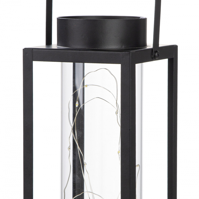 Felinar (LED), dreptunghiular, Metal, negru, PU 4, L. 11 cm, l 12 cm, H 30 cm [2]