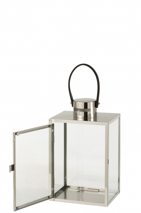 Felinar, Metal, Argintiu, 20.5x15.5x44 cm [2]