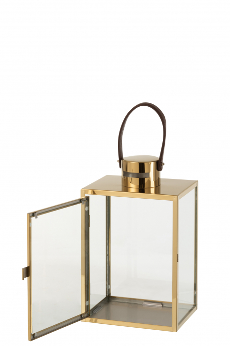 Felinar, Metal, Auriu, 21x15.5x43 cm [2]