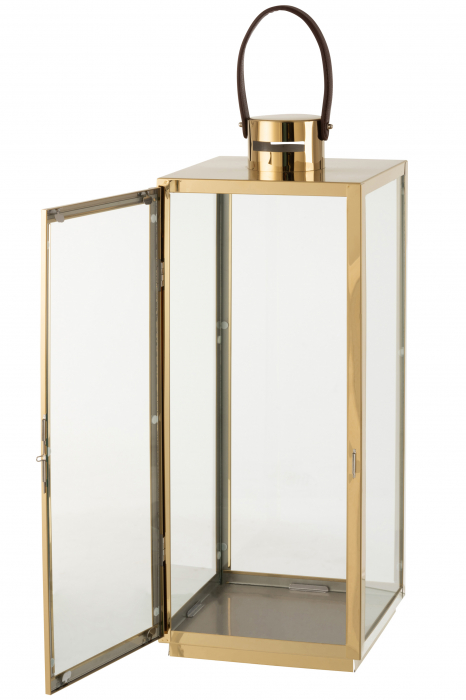 Felinar, Metal, Auriu, 22.5x21x65 cm [2]