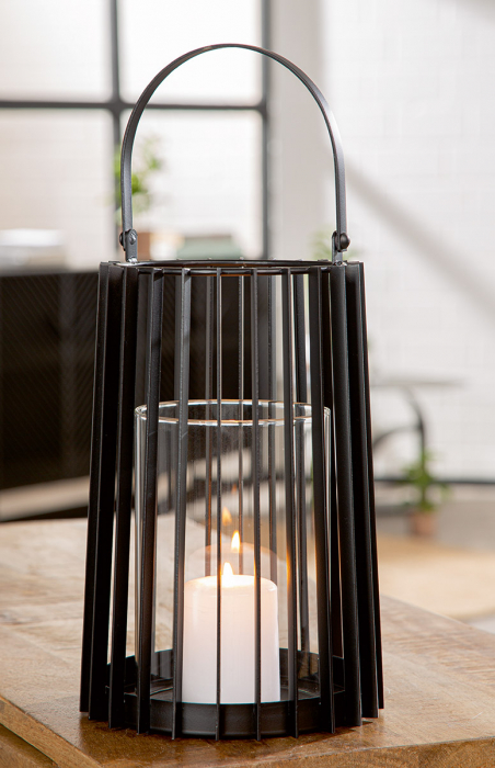 Felinar, Metal, negru, PU 2, H 40 cm, D 19 cm [3]