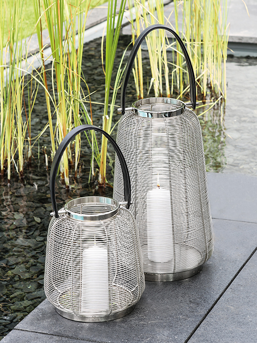 Felinar CAGE, otel inoxidabil/sticla, 44x26 cm [2]