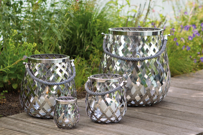 Felinar Otis, Sticla/Otel inoxidabil, Argintiu, 15x14 cm [2]