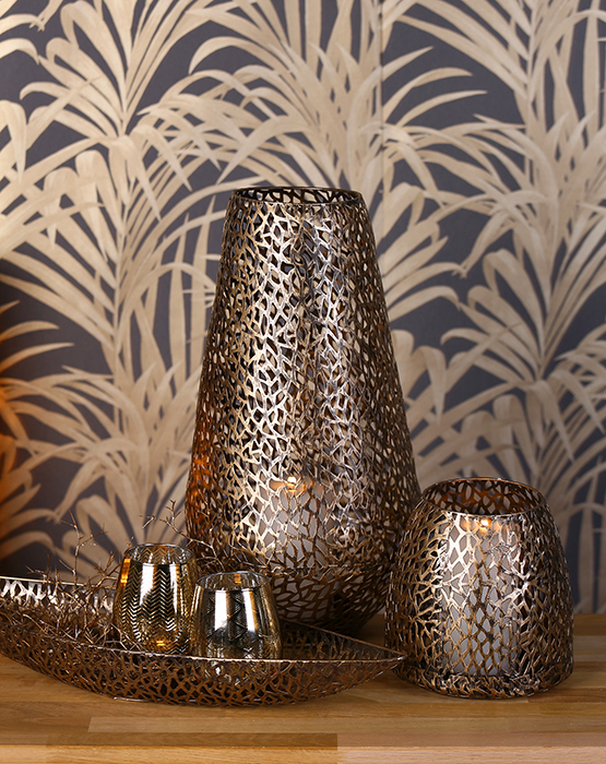 Felinar Purley, metal, auriu, 46x25 cm [4]