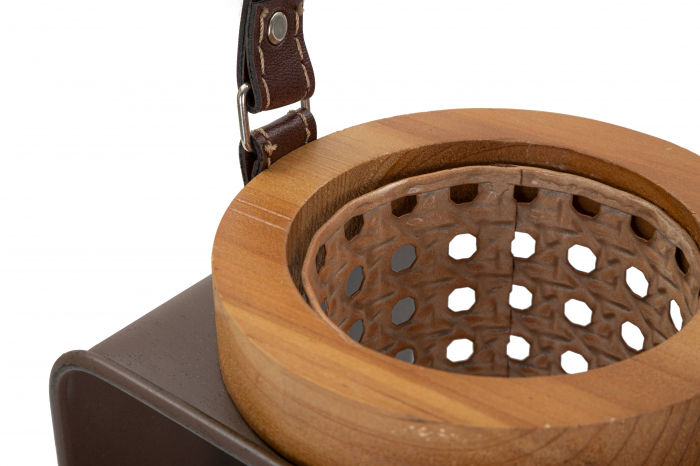 Felinar Rattan, Lemn/Fier/Sticla, Multicolor, 20x16x13 cm [4]