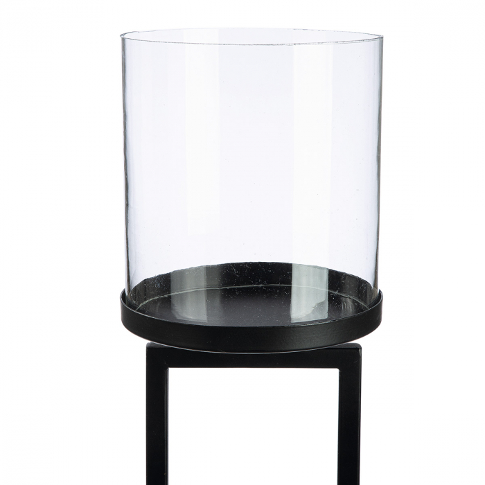 Felinar, rotund, fier, negru, PU 2, L. 15 cm, l. 25 cm, H 123 cm [3]