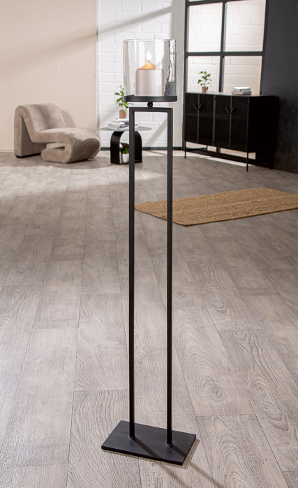 Felinar, rotund, fier, negru, PU 2, L. 15 cm, l. 25 cm, H 123 cm [4]