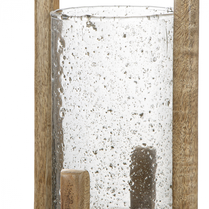 Felinar, rotund, punctat, sticlă, transparent, culori naturale, PU 2, L. 17 cm, l. 17 cm, H 40 cm [2]