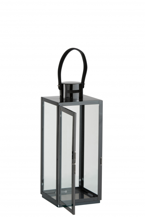 Felinar, Sticla, Gri, 17.5x16.5x51 cm [2]