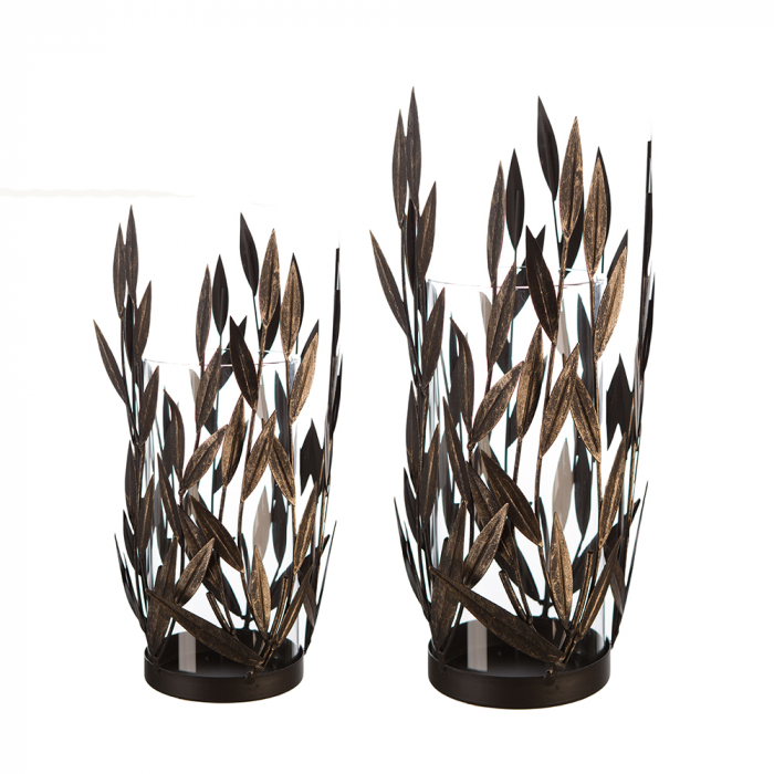 Felinar Twigs metal, auriu , 31x13 cm [2]