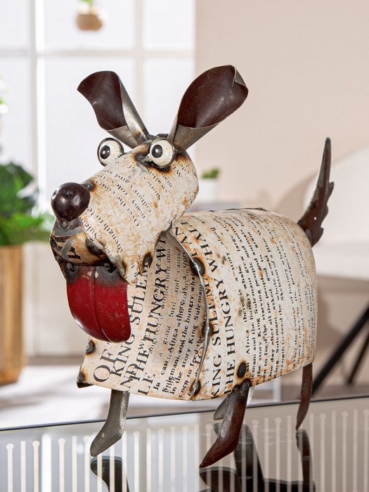 Figură, Câine, Baloo, Fier, alb, PU 2, L. 15 cm, L. 39 cm, H. 27,5 cm [4]