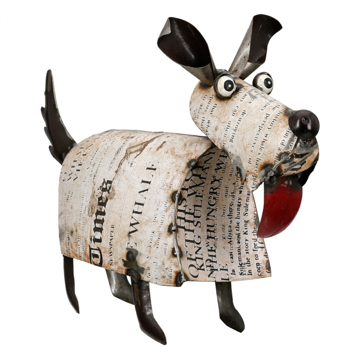 Figură, Câine, Baloo, Fier, alb, PU 2, L. 15 cm, L. 39 cm, H. 27,5 cm [2]