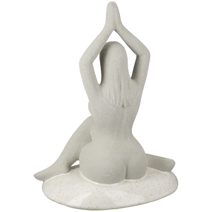 Figură, motiv feminin, ceramică, gri deschis, PU 3, L. 12 cm, l. 17 cm, H 23 cm [3]