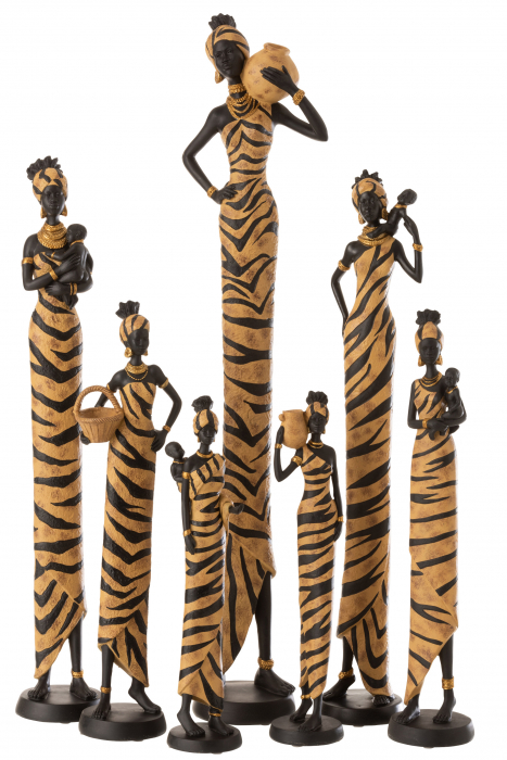 Figurina African Woman Zebra, Rasina, Negru, 18x12x82 cm [2]