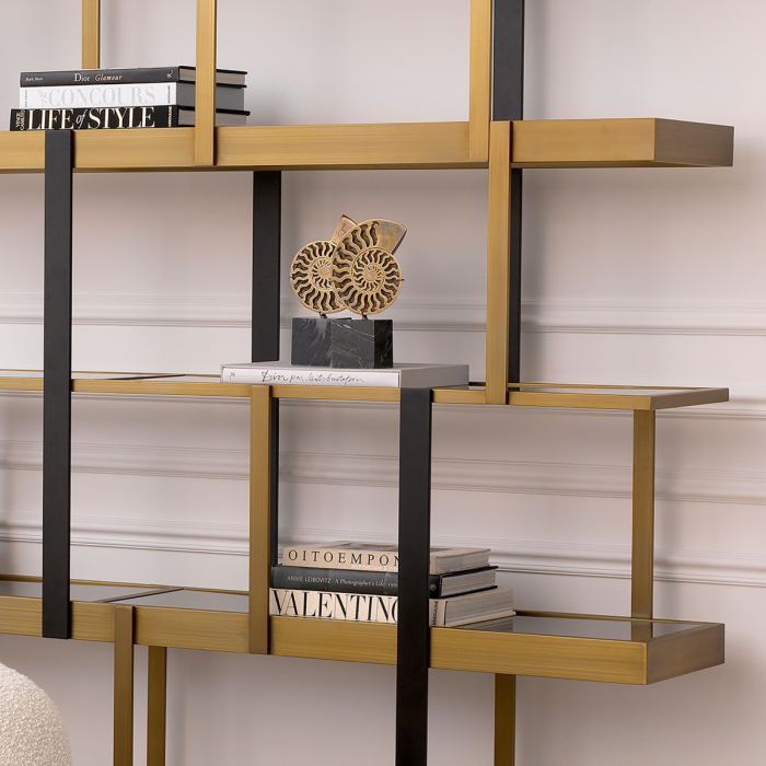 Figurină Ammonite, Set de 2, finisaj din alamă cu aspect vintage , Dims: W. 16.5 | D. 9 | H. 29 (CM) [2]