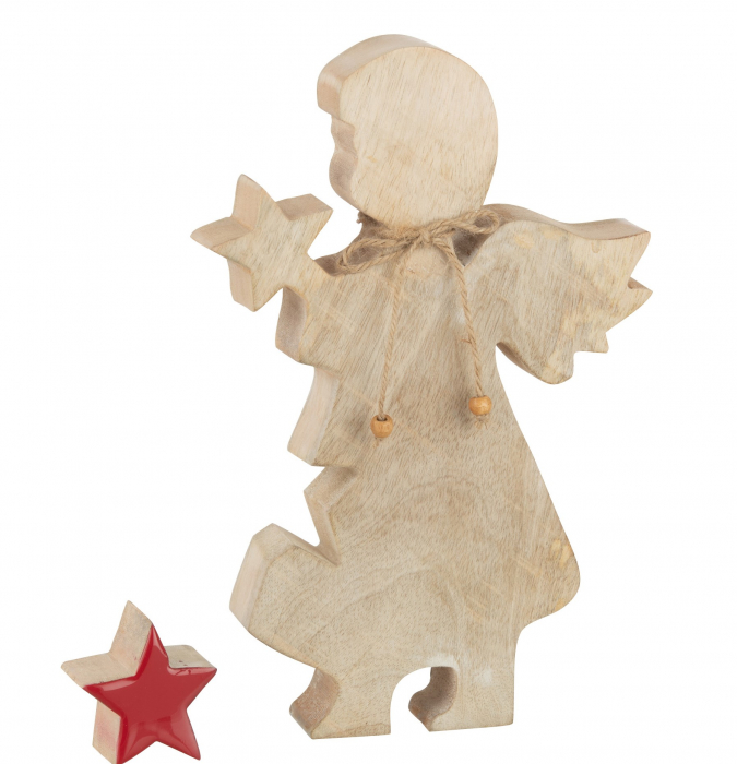 Figurina Angel Star, Lemn, Maro, 29x29x3.5 cm [2]
