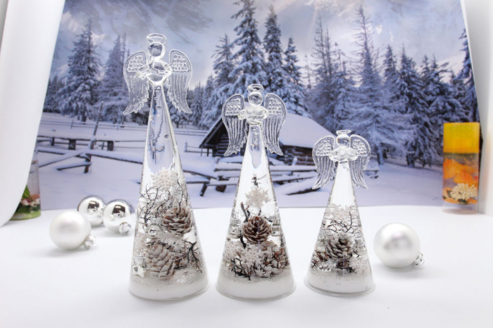 Figurina inger ANGEL winter, sticla, 20 x 8 cm [2]