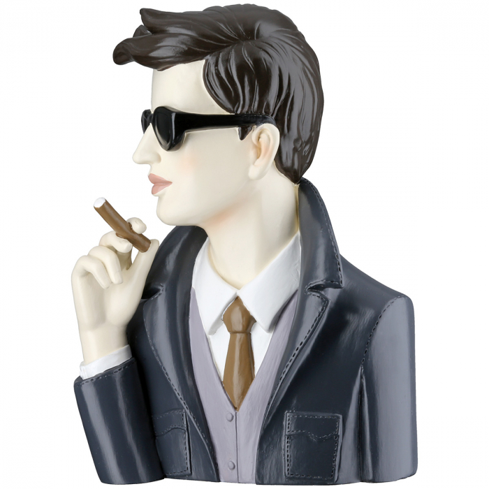 Figurină, Bărbat, Poli, gri, negru, PU 2, L. 8 cm, l. 14 cm, H 20 cm [3]