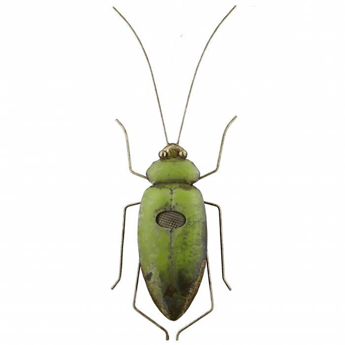 Decoratiune de perete beetle, metal, verde 21.5x58x6.3 cm [2]