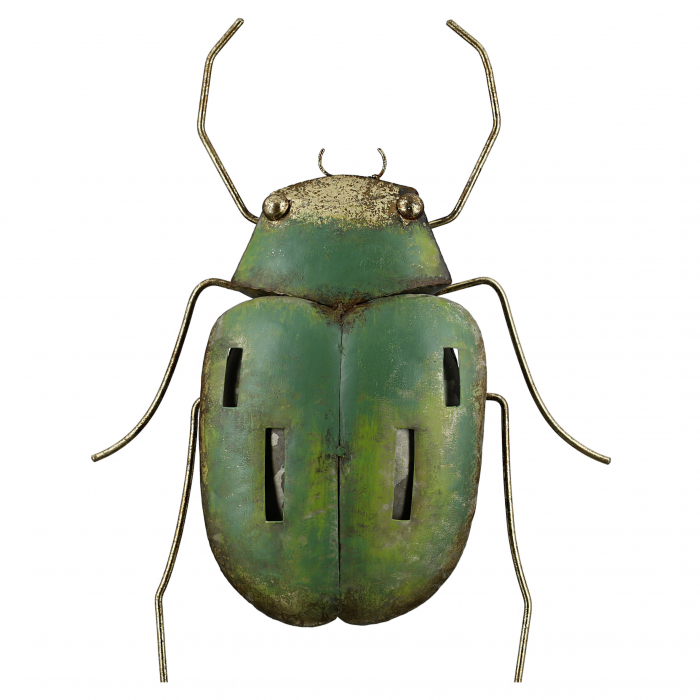 Decoratiune de perete beetle, metal, verde 28.5x637.5x9 cm [2]