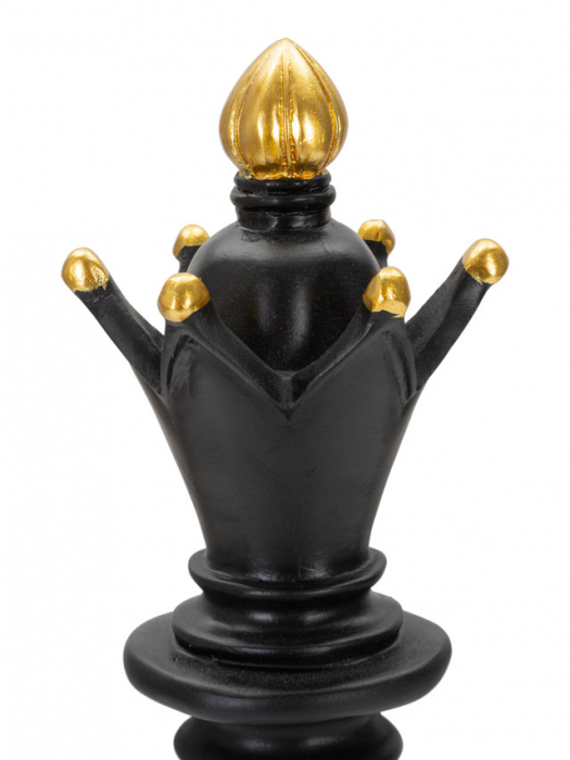 Figurina Bishop, Rasina, Negru/Auriu, 38.5x12.5x12.5 cm [4]