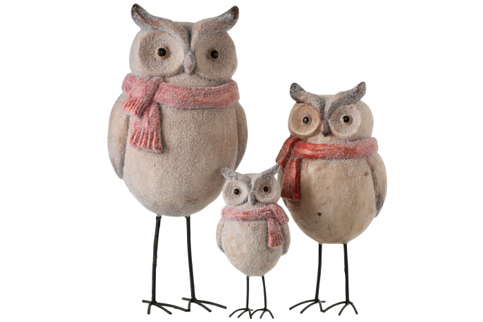 Figurina bufnita Owl, Compozit, Maro, 27x18x62 cm [2]