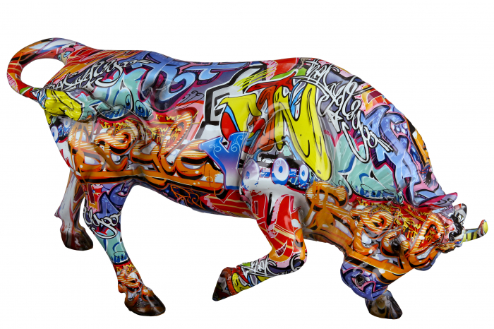 Figurina Bull Street Art, Rasina, Multicolor, 52x27x15 cm [5]
