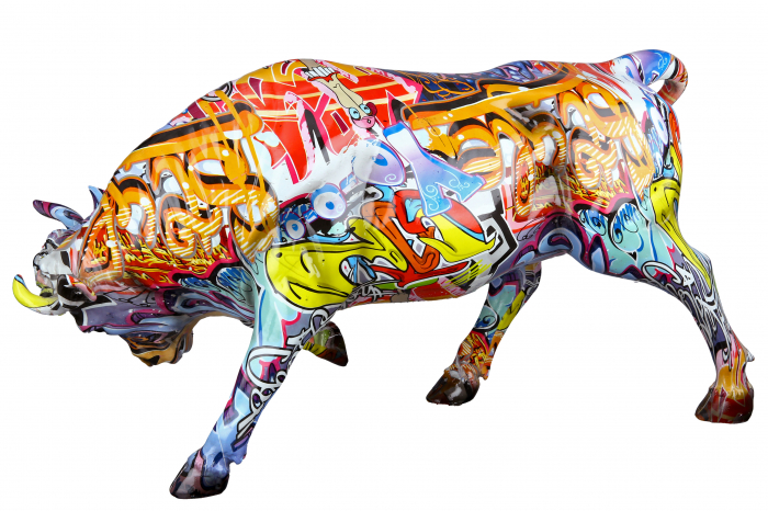 Figurina Bull Street Art, Rasina, Multicolor, 52x27x15 cm [2]
