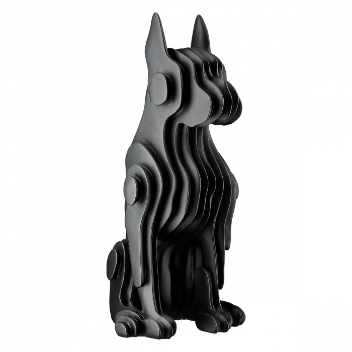 Figurină, Câine, Câine, Polirășină, negru, PU 2, L. 14,5 cm, L. 12,5 cm, H. 28,5 cm [2]