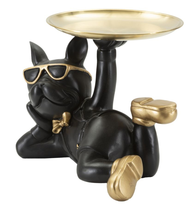 Figurina Caine cu tava, 23,5x13x18,5 cm (tava ø 14 cm) [4]