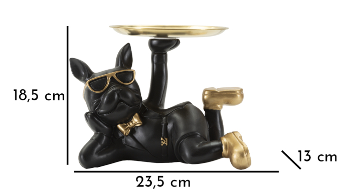 Figurina Caine cu tava, 23,5x13x18,5 cm (tava ø 14 cm) [8]